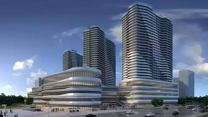 Shopping Plaza 08 3D model view 3