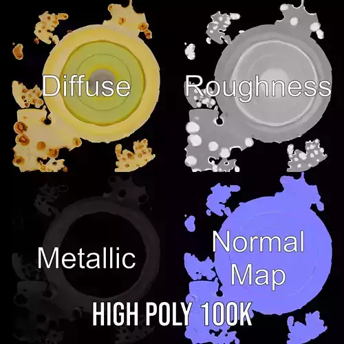 Creamy Pistachio Cake model pack Low-poly 3D model view 3