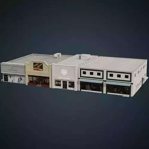 Buildings Collection 1 shopping mall Low-poly 3D model