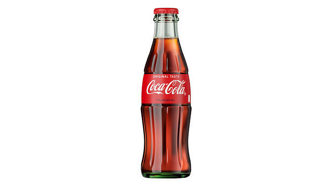 Coca Cola Glass Bottle 3D model view 2