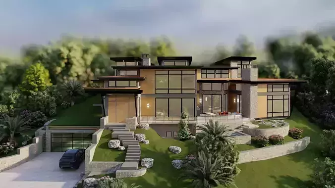 Vacation House In The Woods 3D model