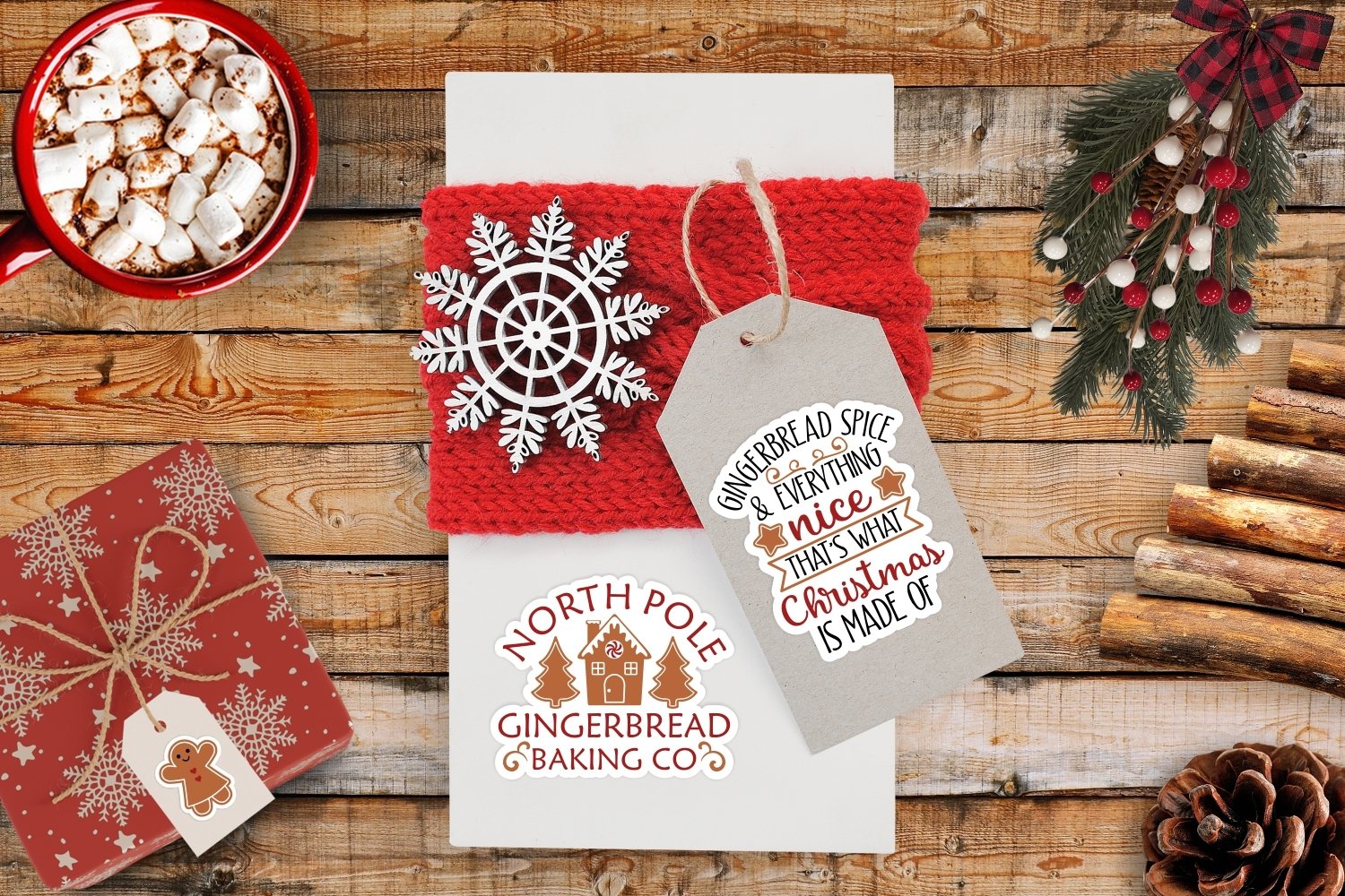 Gingerbread stickers | Christmas sticker bundle view 2