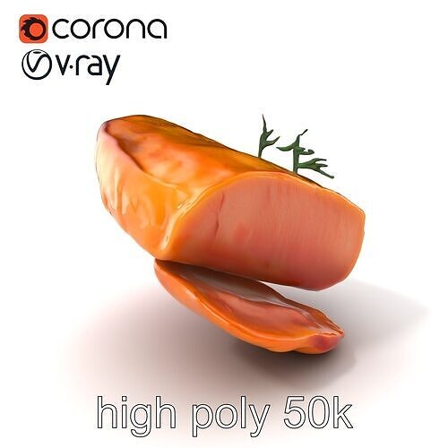 Gourmet Meat Platter with Garnishes model pack Low-poly 3D model view 2