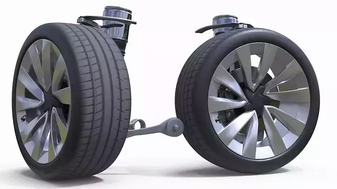 Front Suspension Vehicle Wheel 3D model