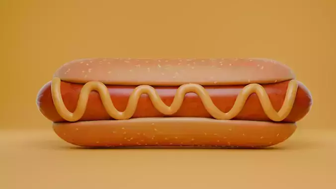Stylized Hot Dog Cinematic Hotdog 3D model