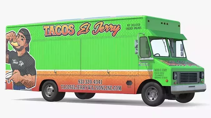 Tacos Street Vendor Truck Simplified 3D model