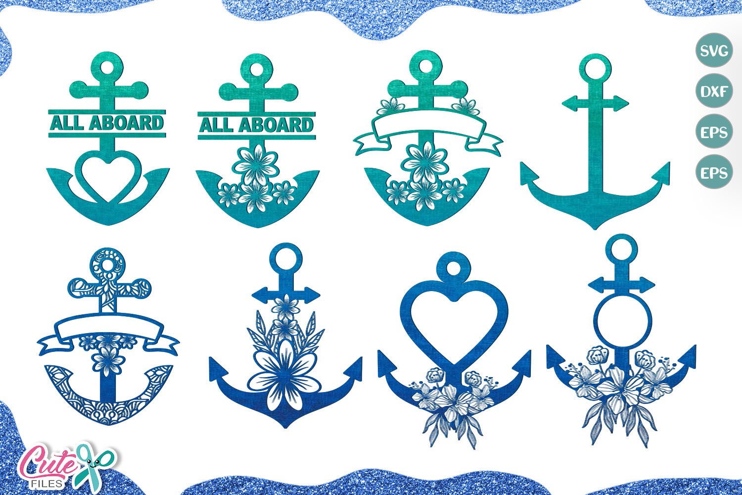 Anchor mini bundle svg cut file for crafters