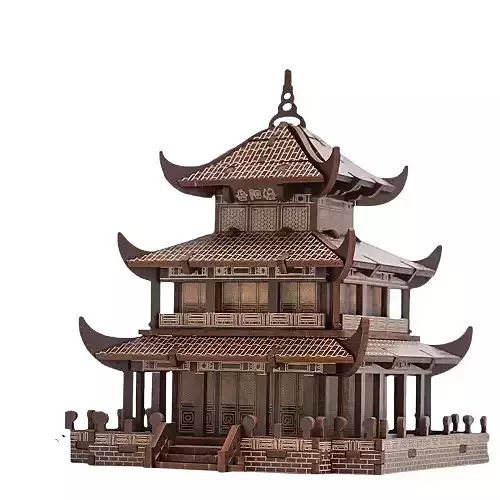 Ancient Chinese Architecture - Intricate Layered Pagoda 3D model