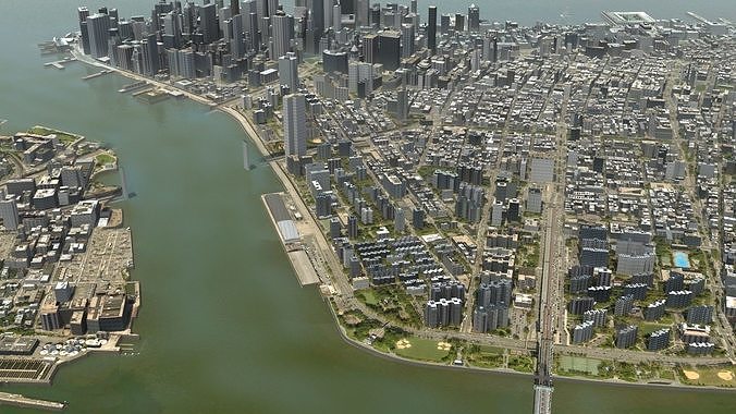 Manhattan NYC 3D model view 3