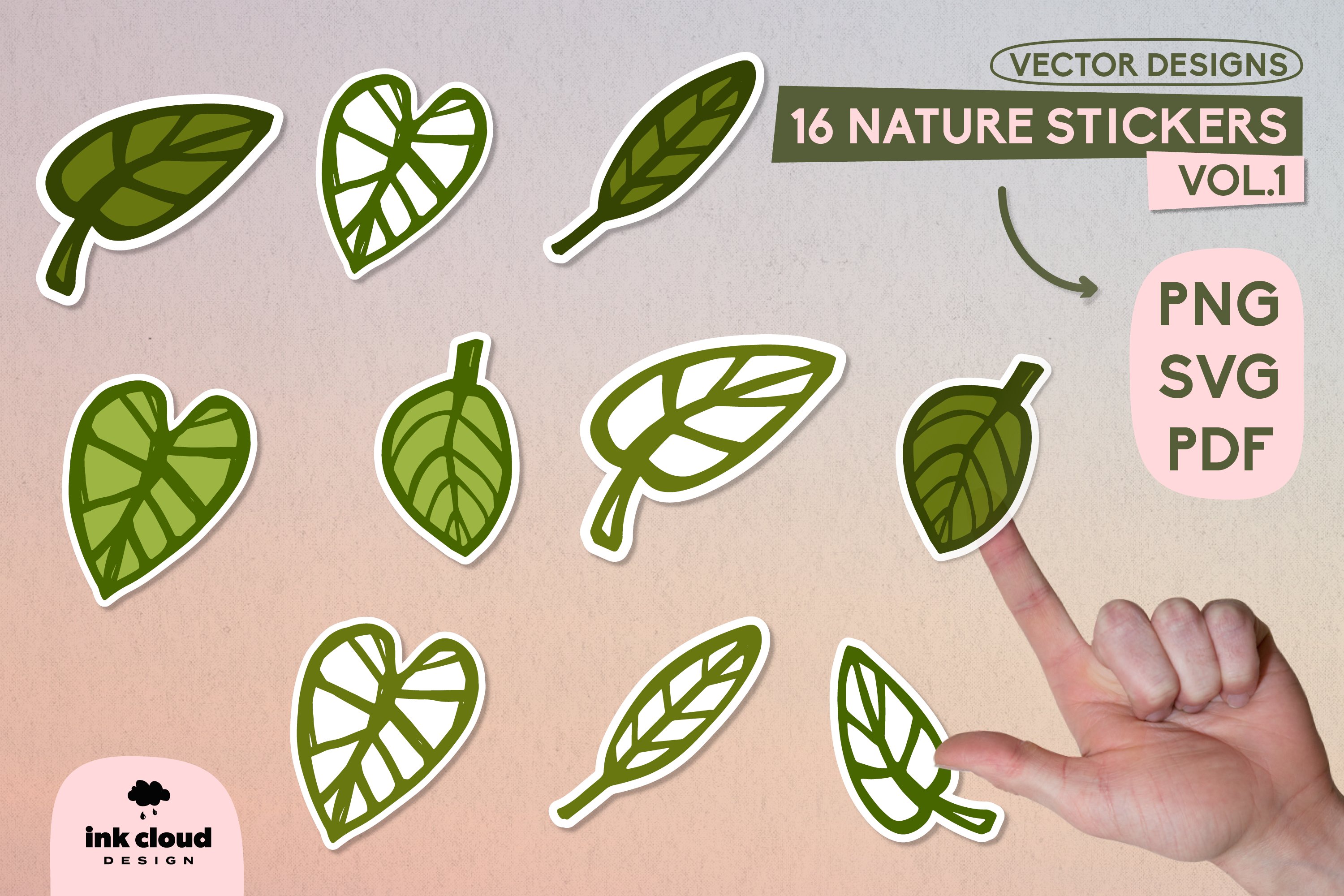 Monstera Nature Sticker Bundle SVG Cricut Label Sublimation