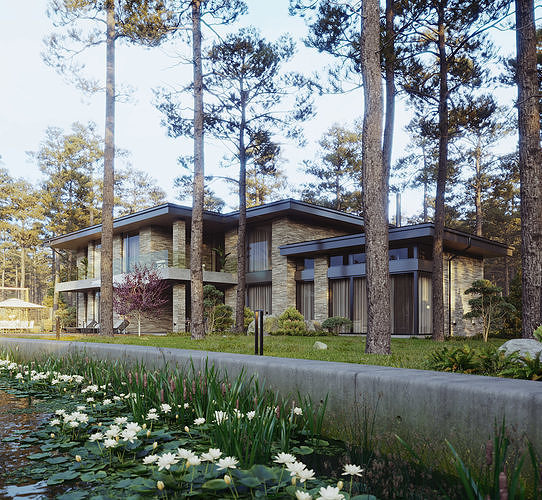 House Set 02 3D model view 2