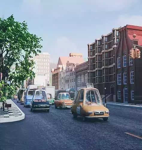 City Cartoon  Pack 3D model 3D model