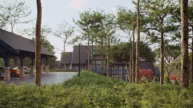 Exterior scene 3D model view 2