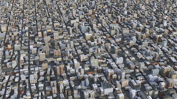 City 85 Low-poly 3D model view 3