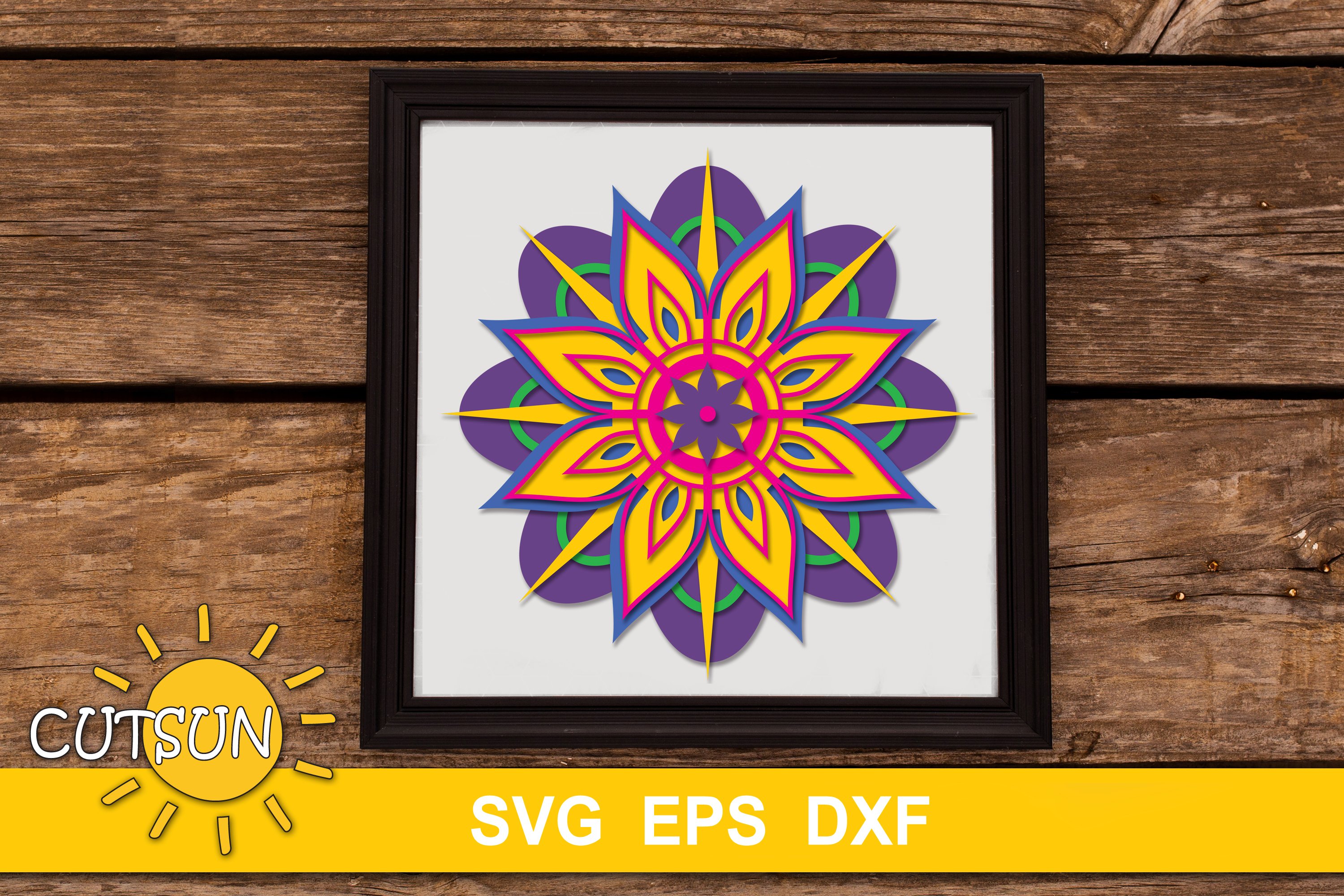 3D Layered Mandala SVG Bundle - 12 multilayered designs view 2