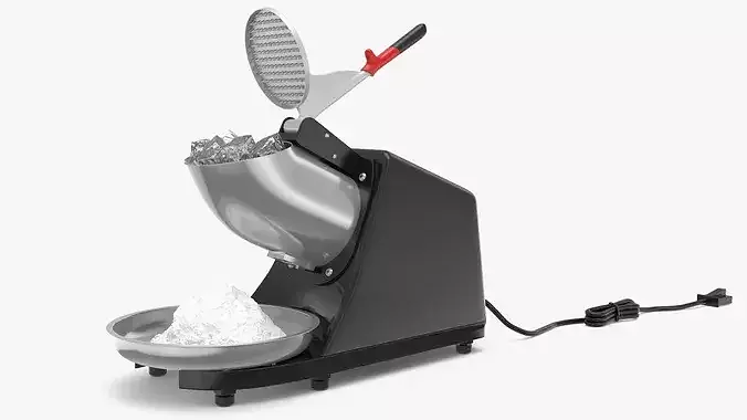 Countertop Ice Shaver with Ice Black 3D model