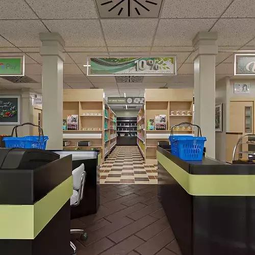 Grocery Store With Range of Products 3D model