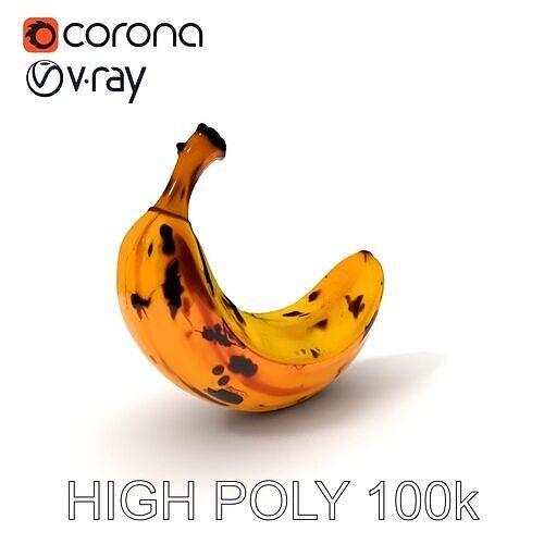 Overripe Banana D Model Pack Low-poly 3D model view 3