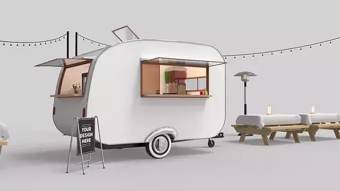 Mobile Food Cart 3D model