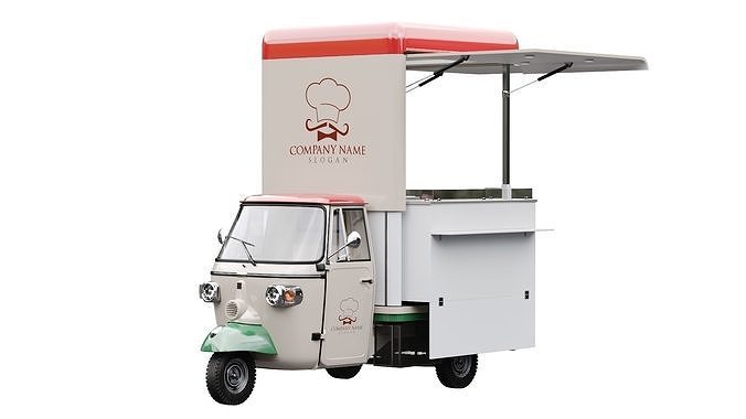 Piaggio Ape V-Curve Food Track 3D model view 2