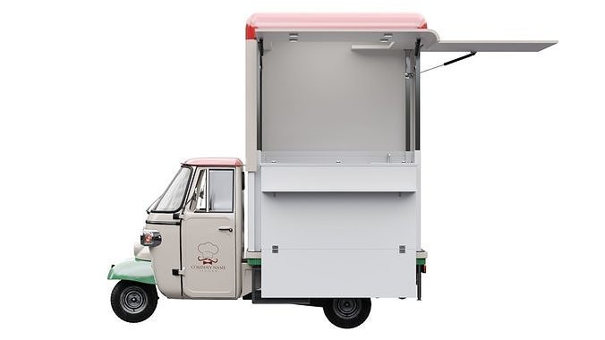 Piaggio Ape V-Curve Food Track 3D model view 3