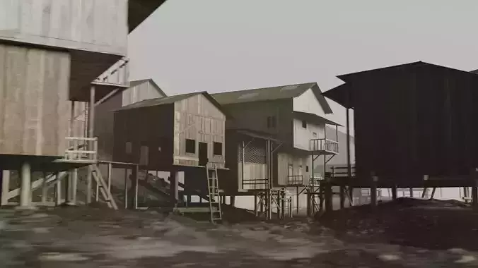 slum village 3D model view 2
