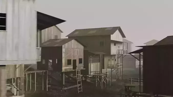 slum village 3D model view 3