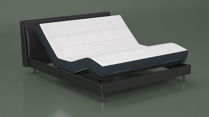 Smart Bed Black Curved Mattress 3D model view 3