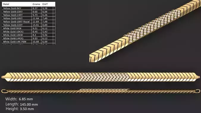 LIGHT WEIGHT LINK CHAIN BRACELT - 90 PIECES READY FOR PRINT 3D print model