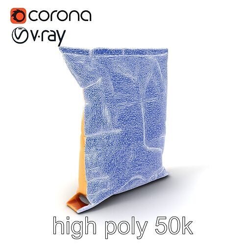 Resealable Kale Chips Pouch model pack Low-poly 3D model view 2