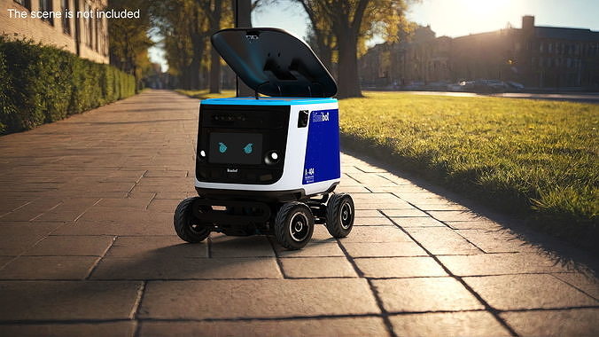 Delivery Robot Kiwibot Blue 3D model view 2