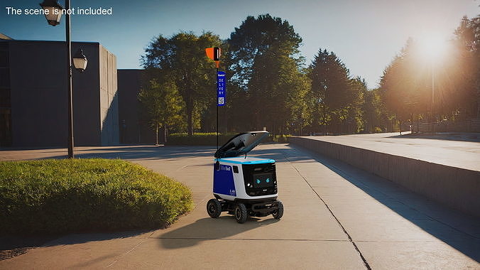 Delivery Robot Kiwibot Blue 3D model view 3