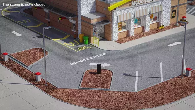 Land Plot for Fast Food Restaurant 3D model view 2