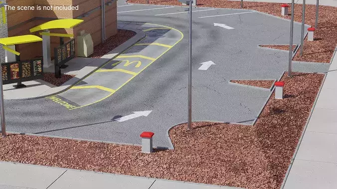 Land Plot for Fast Food Restaurant 3D model view 3