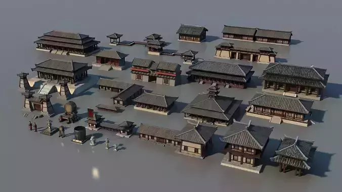 Ancient Chinese architecture 3D model