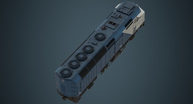 Locomotive 1B Low-poly 3D model view 3
