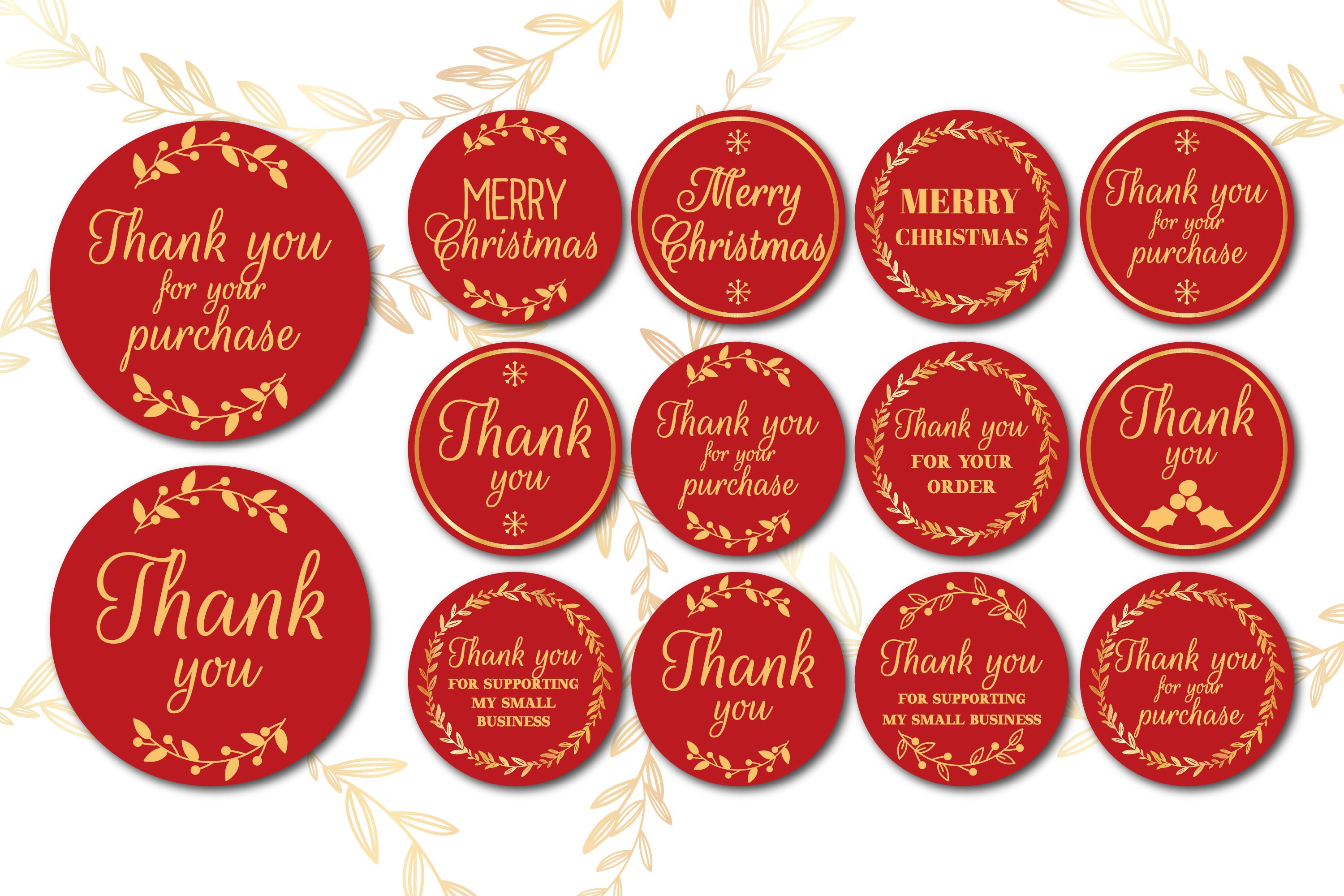 Christmas small business stickers bundle PNGs New year view 2