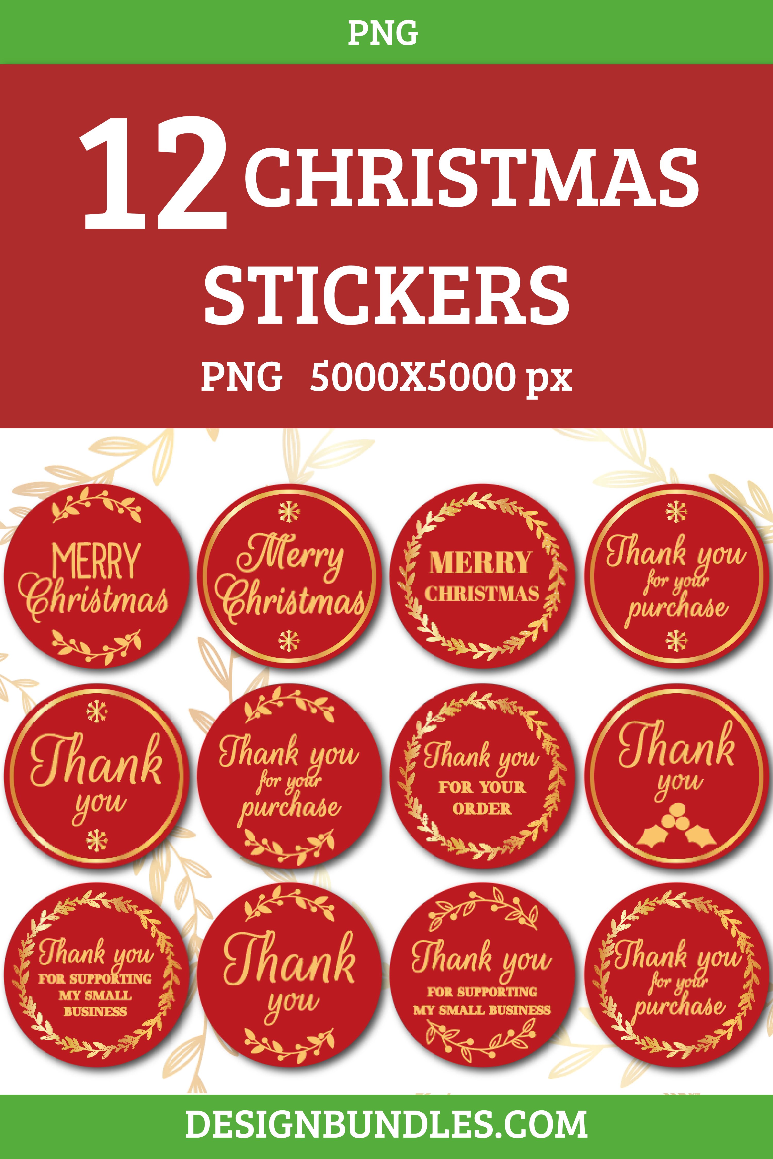 Christmas small business stickers bundle PNGs New year view 3