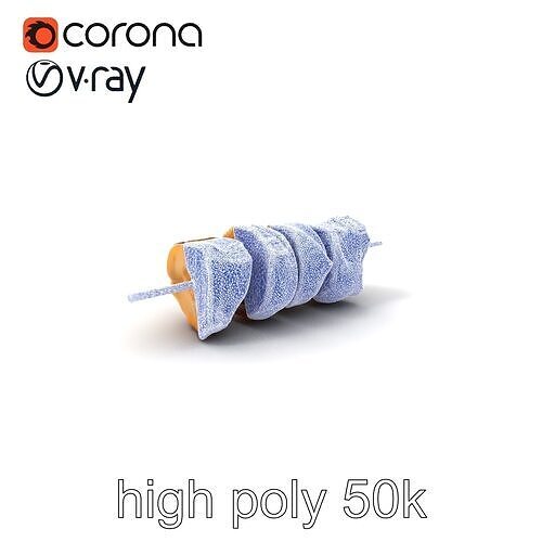 Chicken Kebab Realistic Food Sculpture Model Pack Low-poly 3D model view 2