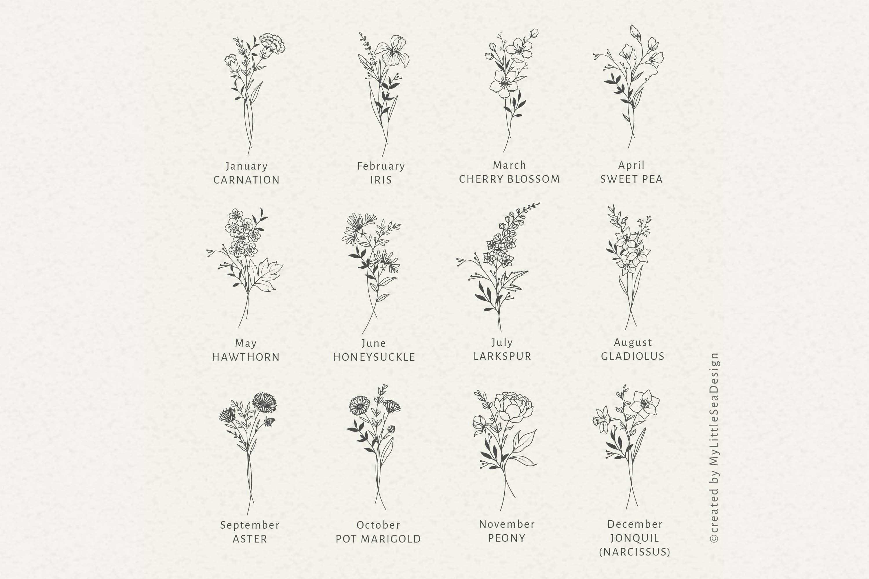 Birth Month Flowers SVG Bundle view 3