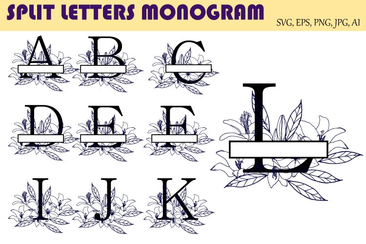 Monogram letters bundle SVG. Vector. A to Z Letter Logos