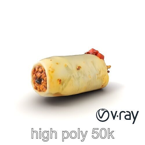 Chunky Burrito Mexican Delight model pack Low-poly 3D model view 2