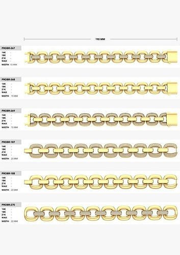 180 CUBAN LINK CHAIN BRACELETS READY FOR PRINT  3D print model view 3