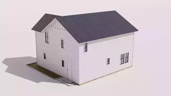 Cottage Houses Collection 2 Low-poly 3D model view 3