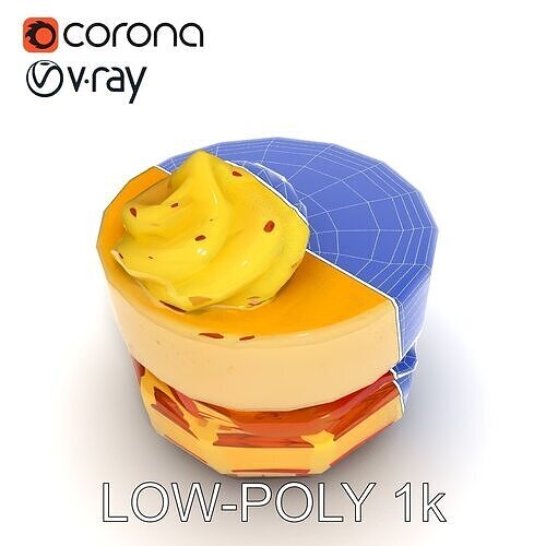 Gourmet Dessert Stack Unique Realistic Model Pack Low-poly 3D model view 3