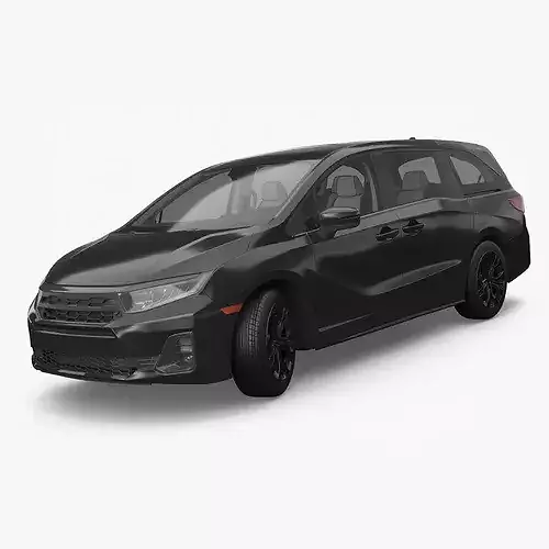 2025 Family Minivan with Sunroof Black 3D model