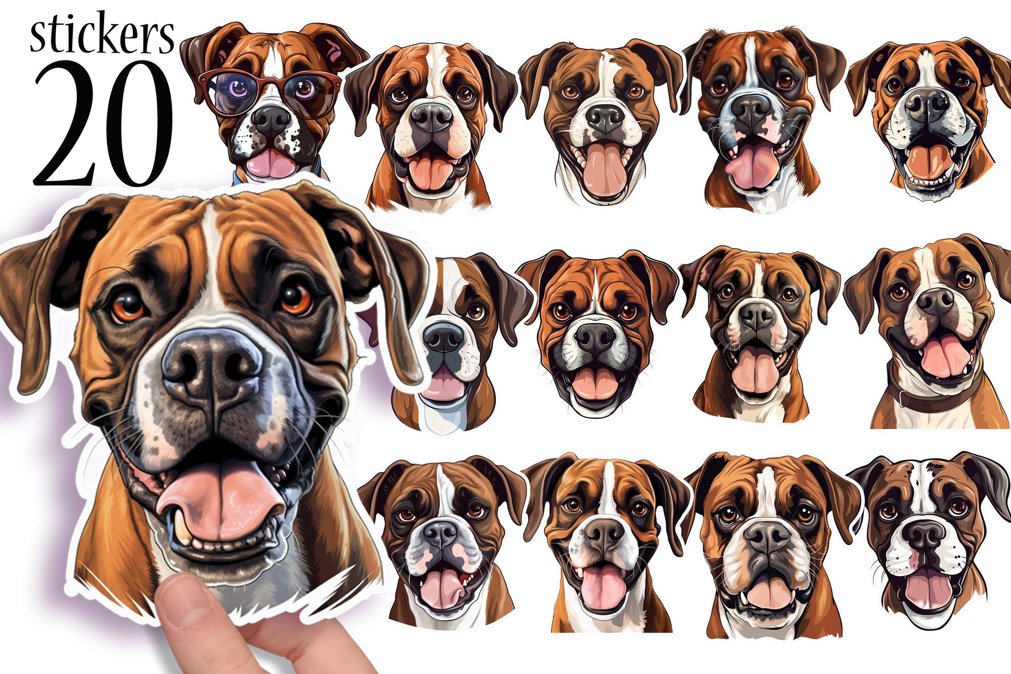 Boxer Dog Printable Stickers - Unleash the Wag-tastic Fun!