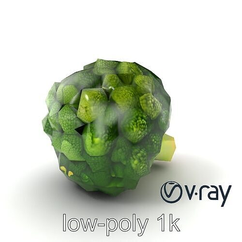 Detailed Green Broccoli Model Pack Low-poly 3D model view 3