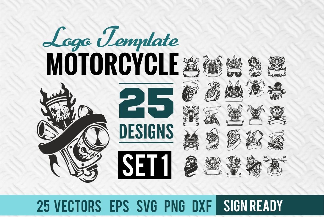 Bundle 1 Motorcycle Logo Template SVG Sign Bike Motor SVG