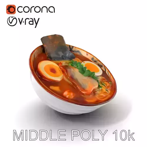 Traditional Japanese Ramen Bowl model pack Low-poly 3D model